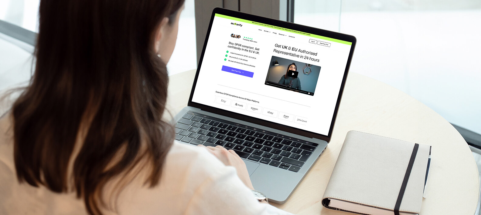 Free Woman Using Laptop Website Mockup 1 (1)