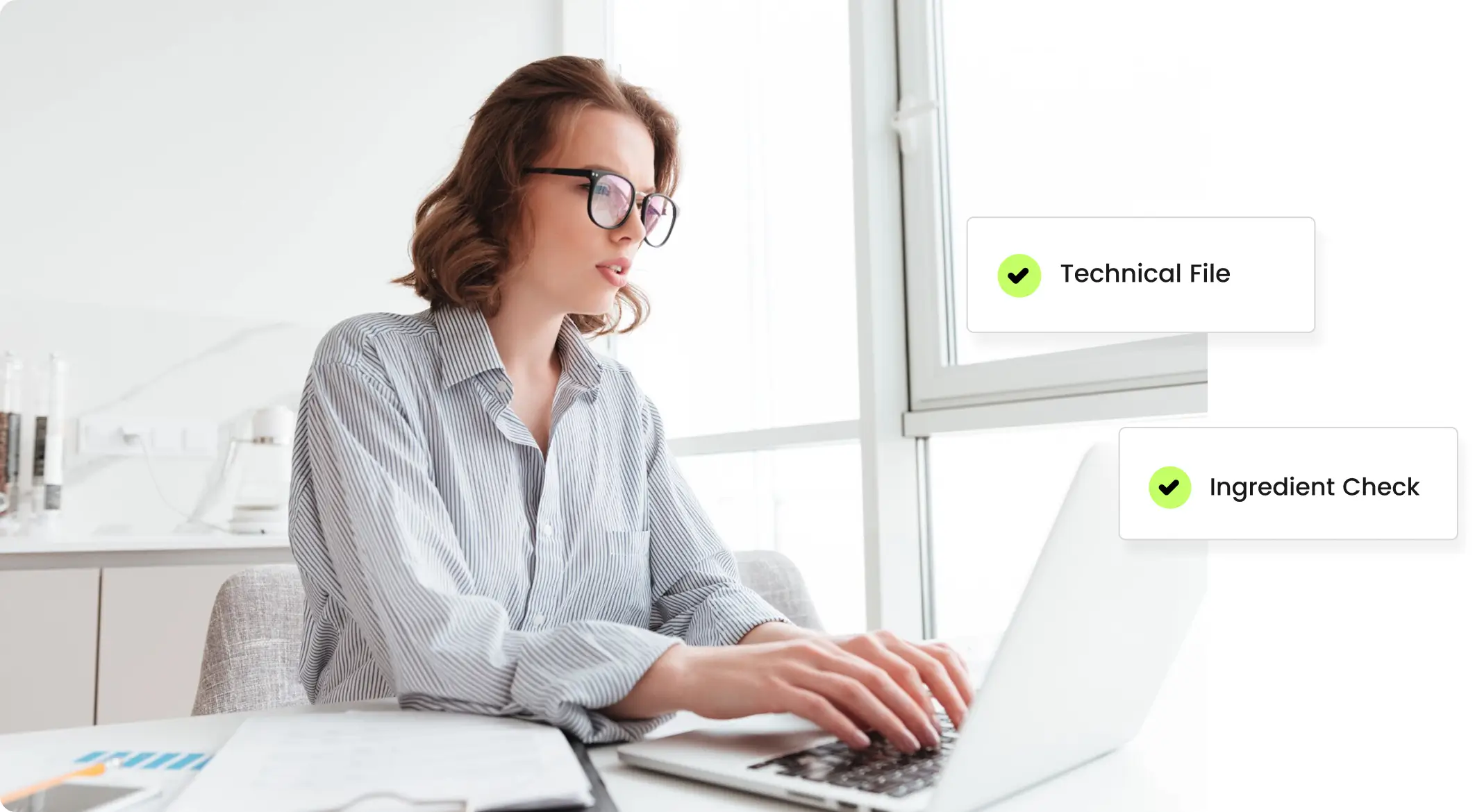 Researching women in laptop