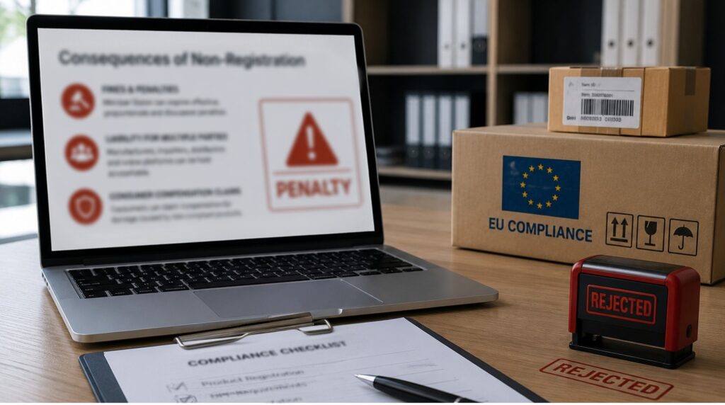 What happens if you don't register with the Digital Product Passport Registry?